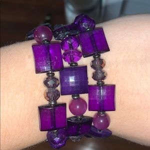 purple jewel stretchy bracelet